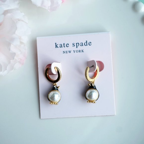 BNW cute Kate spade penguin earrings zicron earrings - Picture 2 of 7